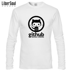 LiberSoul新款Github程序员码农t恤长袖男Linux Ruby秋装圆领A129