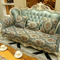 杰亚格 欧式沙发垫冬季浮雕布艺双面亚麻组合沙发坐垫套罩巾四季