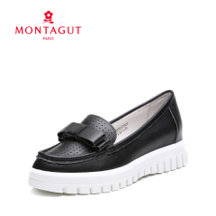 Montagut/梦特娇春季新款牛皮面料 柔软透气套脚女单鞋