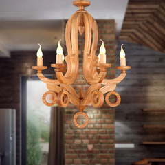 美式乡村吊灯复古艺术创意LOFT客厅卧室餐厅酒店咖啡厅实木吊灯