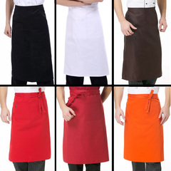 黑白红多色大围裙酒店咖啡餐厅饭店服务员厨房厨师工作围裙有口袋
