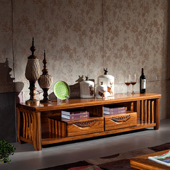 艾米芮现代中式乌金木纯实木电视柜1.8米储物柜地柜客厅成套家具