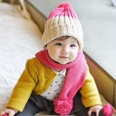 韩版儿童毛线帽宝宝帽子冬天男女童毛绒帽婴儿护耳帽儿童帽子童帽