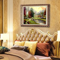 林格欧式沙发背景墙装饰画客厅现代卧室风景有框油画床头玄关挂画