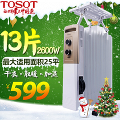 格力TOSOT电热油汀 NDY10-26电暖器家用13片暖气机 节能省电