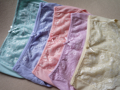 悠然简单生活 加单！日本 全棉  精致妩媚 蕾丝高品质低腰女内裤