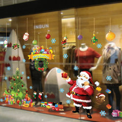 圣诞节日商场商店铺橱窗玻璃贴窗花门贴纸新年圣诞树圣诞老人贴画