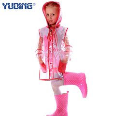 儿童透明雨衣女童韩国时尚拼接长款户外旅游雨披可配雨鞋