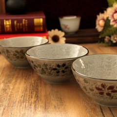 陶瓷日式和风餐具创意碗套装 手绘5英寸米饭碗小汤碗环保釉下彩