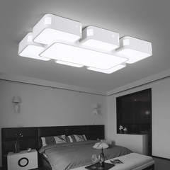 led吸顶灯客厅灯现代简约长方形大气卧室灯具创意大厅灯铁艺灯饰