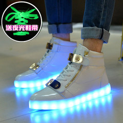 情侣灯鞋USB充电LED七彩发光鞋街舞跳舞鞋男女板鞋荧光夜光鞋
