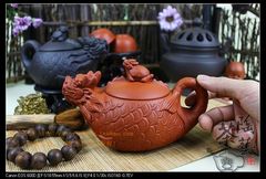 茶壶紫砂壶朱泥壶龙鱼壶龙龟壶功夫茶具浮雕茶壶可批发