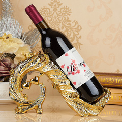 欧式现代创意红酒架 简欧家居树脂摆件装饰品 高档客厅酒柜工艺品