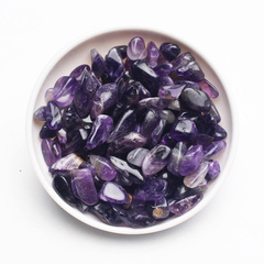 天然白水晶碎石粉晶石榴石紫水晶摆件鱼缸消磁原石颗粒盆栽足浴