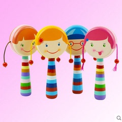 【聚】儿童玩具拨浪鼓 木制手摇铃宝宝早教益智婴儿玩具 0-5岁娃
