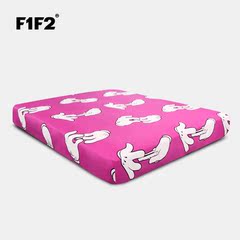 F1F2家纺1.2/1.5米全棉纯棉印花床笠单双人1.8m席梦思床垫保护套