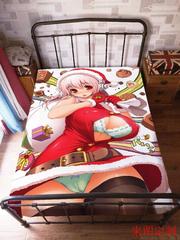 圣诞装超级索尼子绒布床单定制 动漫周边来图个性DIY宅男礼物 其