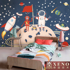 西诺儿童房壁纸 客厅背景墙卧室温馨墙纸卡通大型壁画 太空之旅