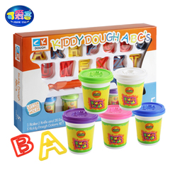 可爱客 美国幼儿童ABC英文字母早教diy多彩泥模具套装小麦粉玩具