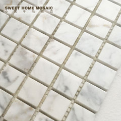 石材马赛克天然大理石卡拉拉白爵士白厨房卫生间瓷砖白色防滑地砖