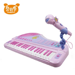 37键宝宝婴儿童玩具电子琴麦克风小钢琴充电中文话筒电源