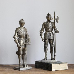 欧式复古铁甲骑士高级树脂工艺饰品摆件 古罗马现代美式乡村田园