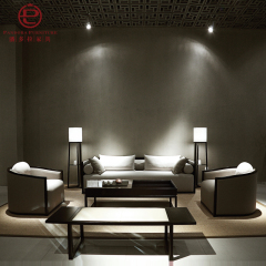 新中式沙发样板房现代中式实木 万物沙发组合样板间别墅双人家具