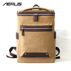 AERLIS/艾尔丽思时尚潮流双肩包男士休闲帆布旅行包背包电脑包男