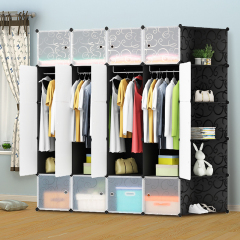 兆生简易衣柜布艺组合收纳树脂衣橱简约现代经济型塑料折叠储物柜