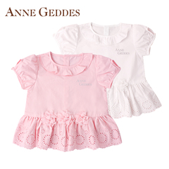 美国安妮艺术童装自然系列女宝宝纯棉绸透气花朵上衣夏后背全开扣