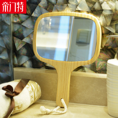 帝门特手拿木质公主手柄镜子 便携美容化妆镜可悬挂手持梳妆镜