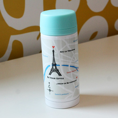 包邮 创意日本正品巴黎埃菲尔铁塔不锈钢304保温杯泡茶汽车杯子