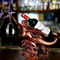 欧狮朗帝创意美人鱼红酒架摆件欧式酒柜装饰品葡萄酒架