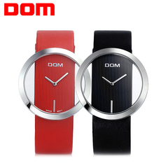 DOM正品名表个性休闲经典皮带男表女表韩国潮流时尚情侣一对手表
