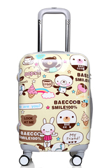 咖啡小熊儿童拖箱行李登机箱包卡通旅行箱18寸20寸儿童拉杆箱书包