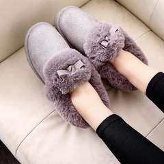 时尚韩版棉拖鞋女冬季包跟保暖居家居厚底室内外棉鞋毛毛月子鞋冬