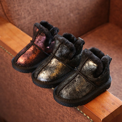 冬季新款宝宝棉鞋1-3岁儿童雪地靴加厚保暖婴儿学步鞋男童皮鞋