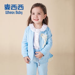 wheatbaby 麦西西女婴童针织外出运动套装 2016秋季新款 儿童套装