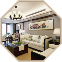 现代新中式实木三人沙发 民宿酒店会所样板房禅意家具客厅家具