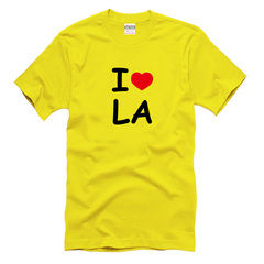 我爱洛杉矶I LOVE LA文化衫纯棉短袖T恤情侣装美国旅游纪念品