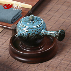 靳泓 陶瓷釉窑变耀斑泡茶壶茶盏 陶瓷创意功夫茶壶 西施壶侧把壶