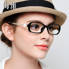 海维 小香山茶花眼镜架大圆脸超轻TR90全框复古 近视眼镜框女款潮