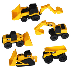 CAT 工程车玩具儿童汽车模型挖土机挖掘机推土机压路车运泥车5合1