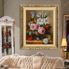 酒店配画手绘油画美画正品欧式古典花卉大堂客房走廊挂画批量定制