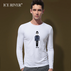秋冬新款长袖T恤圆领ICERIVER2015男装上衣长袖纯棉打底衫个性潮