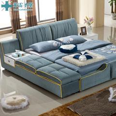 米雷圣堡布艺床可拆洗榻榻米软床简约现代布床1.8米小户型双人床