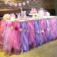 创意美国tutu桌纱甜品台装饰婚礼庆生日桌围儿童派对布置用品
