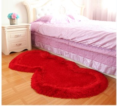 心形婚庆地毯 床边床前毯 可爱儿童房间地毯卧室满铺 弹力丝纯色