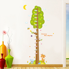 新品可移除创意环保卡通身高贴画 幼儿园卧室儿童房装饰墙贴贴纸