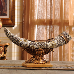 欧式珍珠象牙装饰摆件 大象装饰品 奢华商务礼品 树脂象牙工艺品